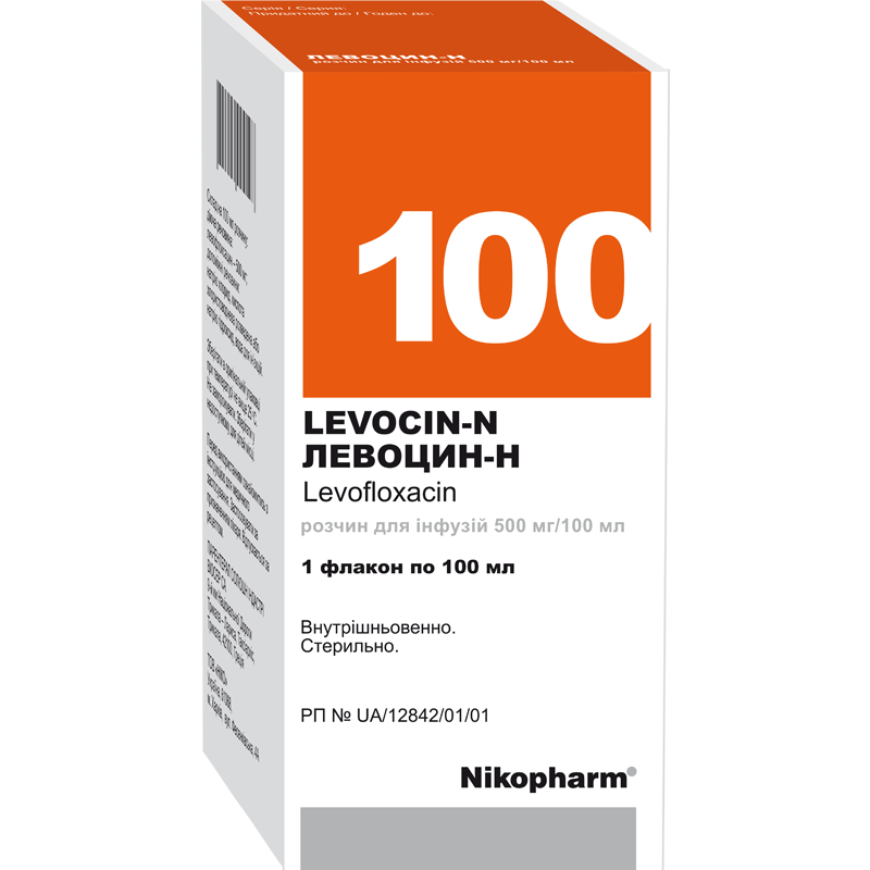 ЛЕВОЦИН-Н, розчин для інфузій 500 мг/100 мл по 100 мл